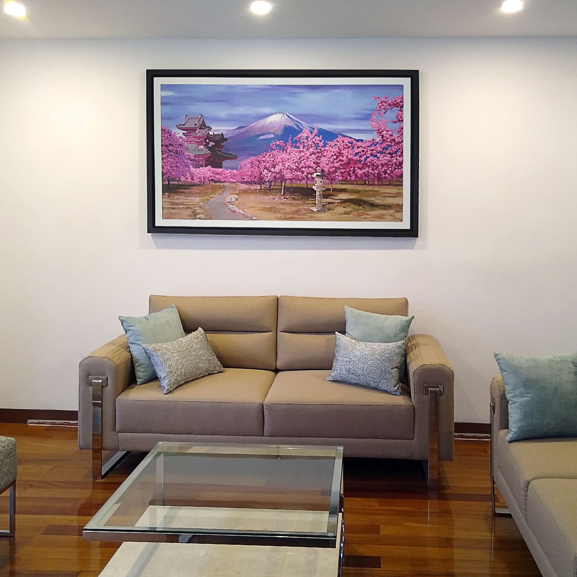Monte Fuji en flor — óleo sobre lienzo pintada a mano · Color & Estilo