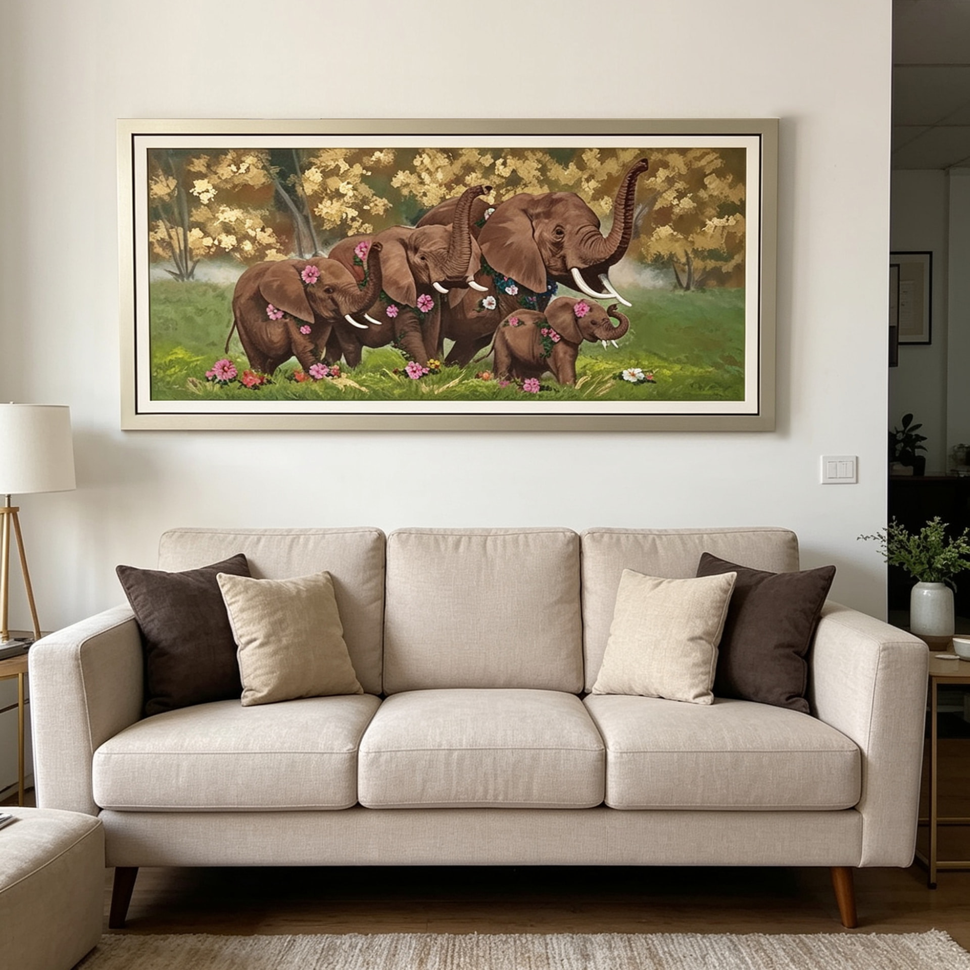 Huellas de familia y amor — pintura al óleo pintada a mano · Color & Estilo