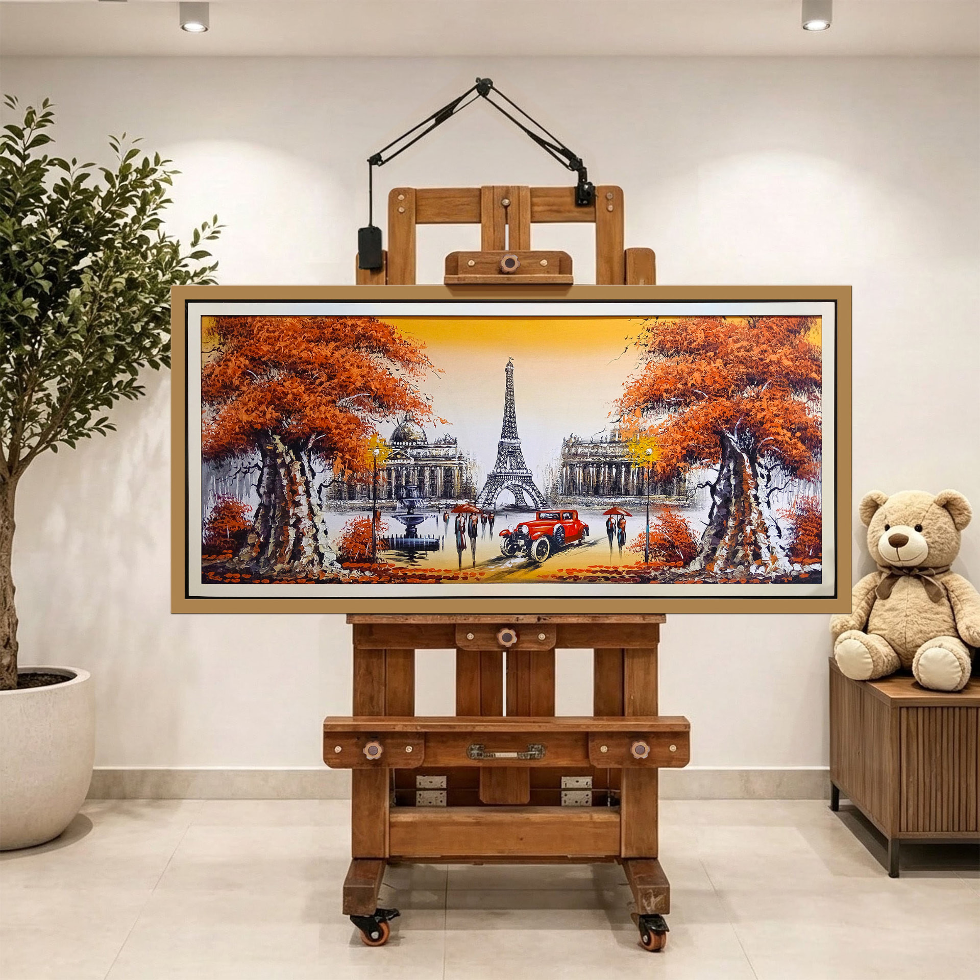 París en otoño — vista caballete de la pintura al óleo