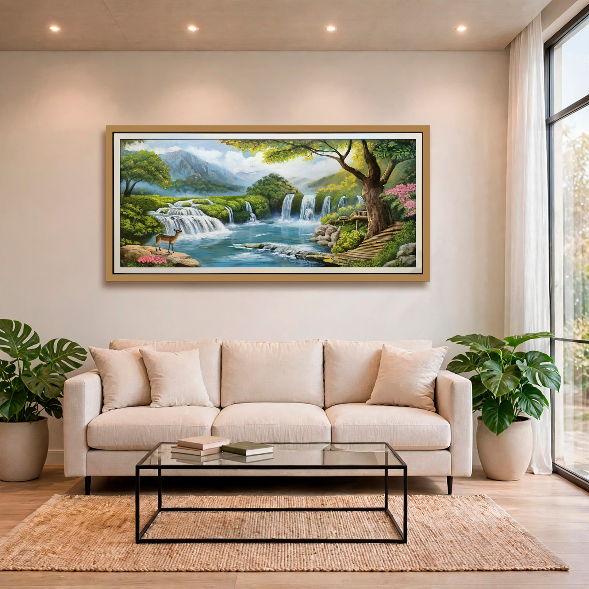 Cascadas del venado — óleo sobre lienzo pintada a mano · Color & Estilo