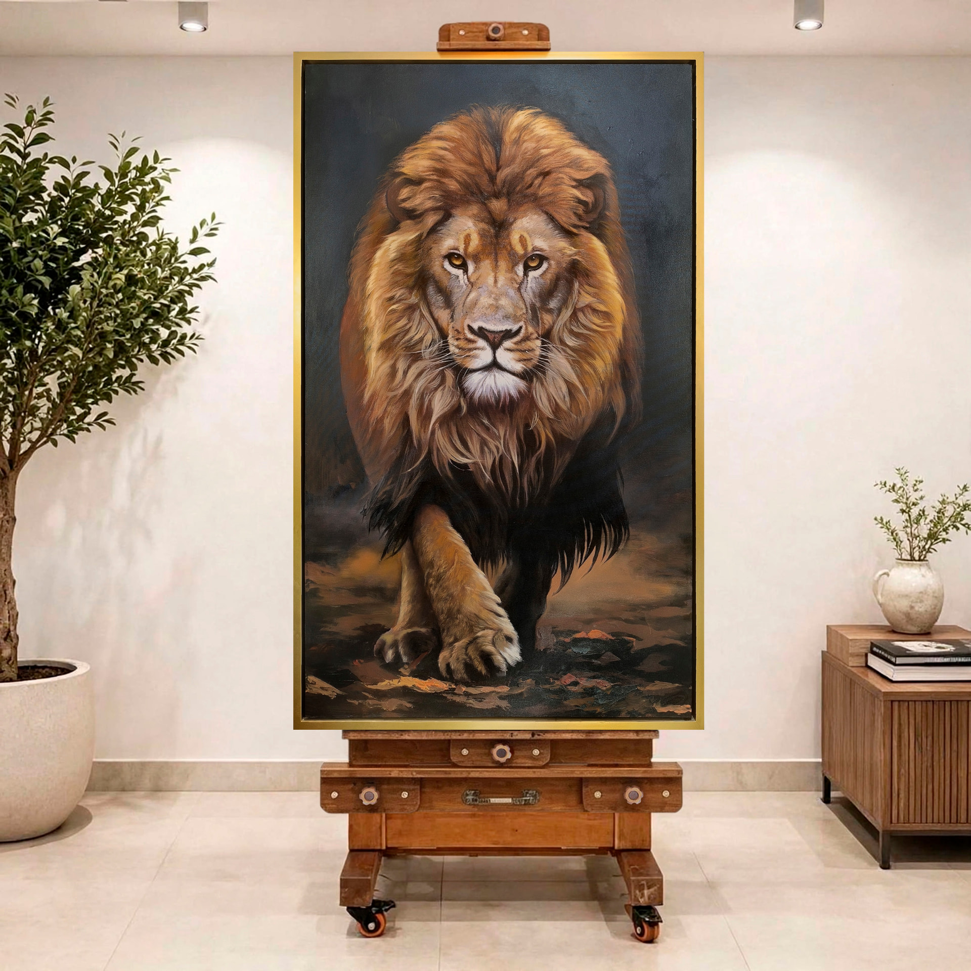 Dominio — vista caballete de la pintura al óleo