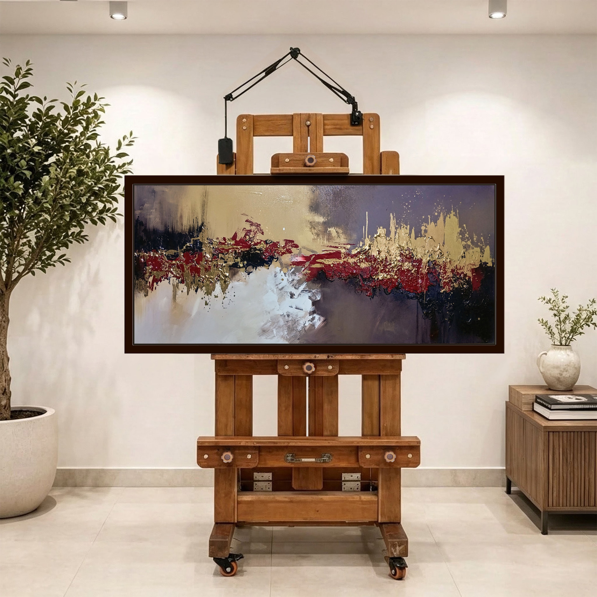 Oro y vino — vista caballete de la pintura al óleo